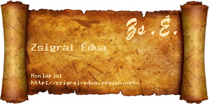 Zsigrai Édua névjegykártya